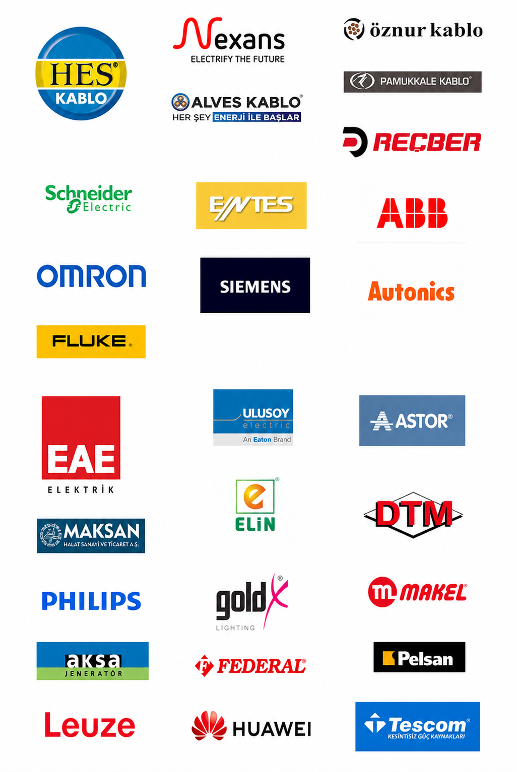CAKO Enerji çözüm ortakları marka logoları